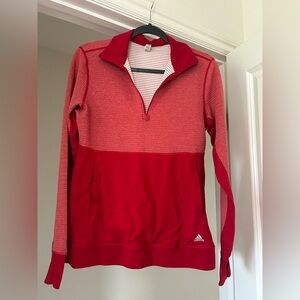 Adidas Women's Red Half-Zip Pullover